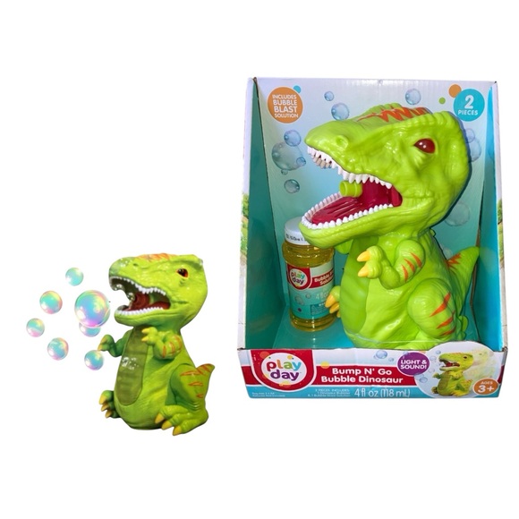 Play Day Other - Play Day Bump N Go Bubble Blowing Dinosaur With Lights, Sound And Movement